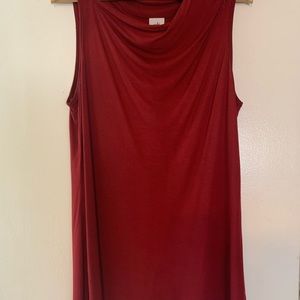 Cabi sleeveless red drape neck